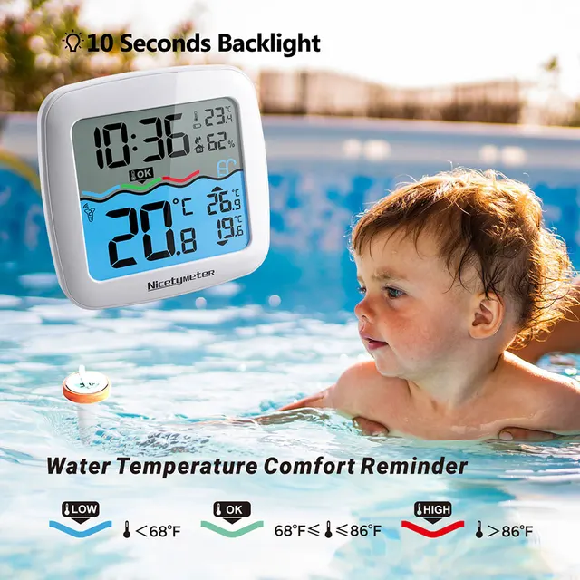 Thermomètre flottant sans fil pour piscine, étanche IPX7, 3 canaux,  numérique, température, humidité, moniteur, eau, confort - AliExpress
