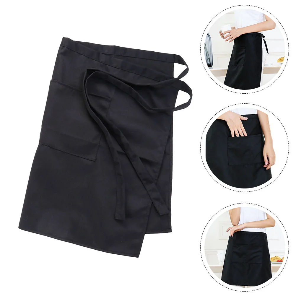 

Black Apron Skirt Baking Apron Half-length Cooking for Chef Work Household Practical Kitchen