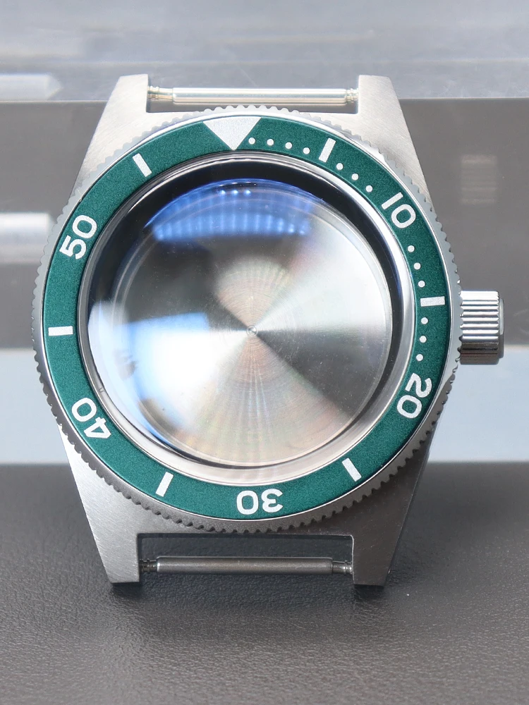 Premium Silver 40mm Diving Watch Case with Alloy Bezel and AR Sapphire Glass