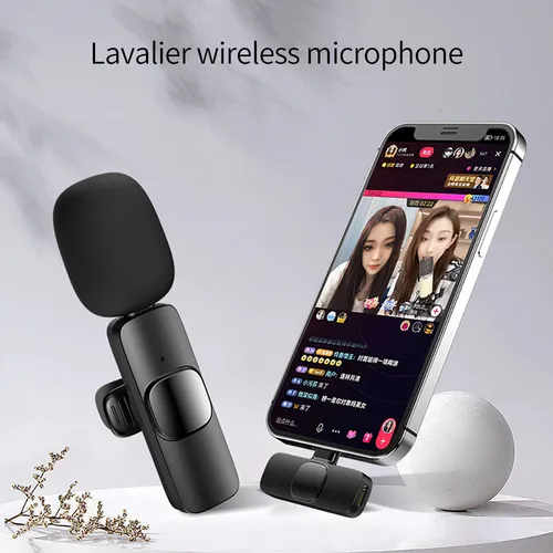 무선 라발리에 마이크, 노이즈 캔슬링, 오디오 비디오 녹화, 미니 마이크, 아이폰, 안드로이드, 샤오미, 라이브 방송, 게임 마이크 2