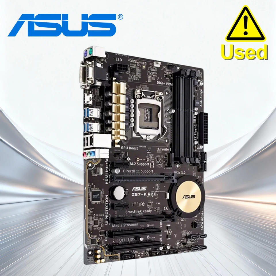 Asus-デスクトップマザーボード,中古,z97,lga Z97-K,i7,i5,i3,ddr3,32g