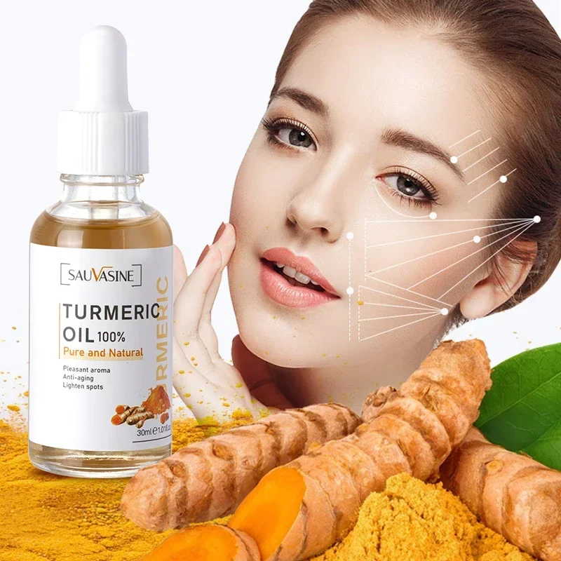 Turmeric Oil Face Whitening serum Lightening Acne Dark Patches Anti-aging Bright Skin Acne Dark Spot Corrector Skin Care