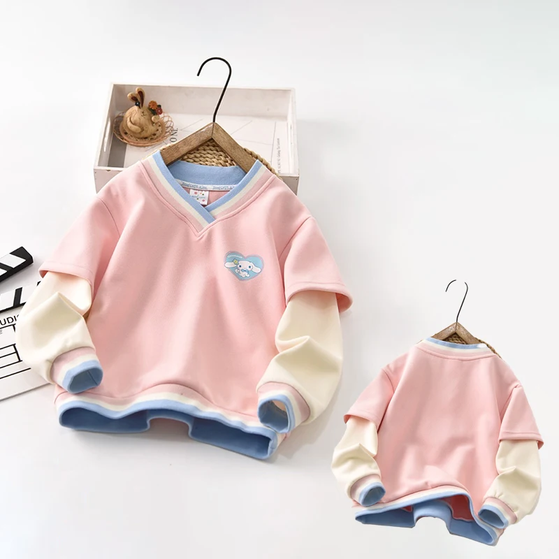 

Y2K Sanrio Kawaii Cinnamoroll Anime Kids Sweaters Cartoon Long-Sleeved Pullovers Tops Boy Girl Baby Clothes Tracksuit Sportswear