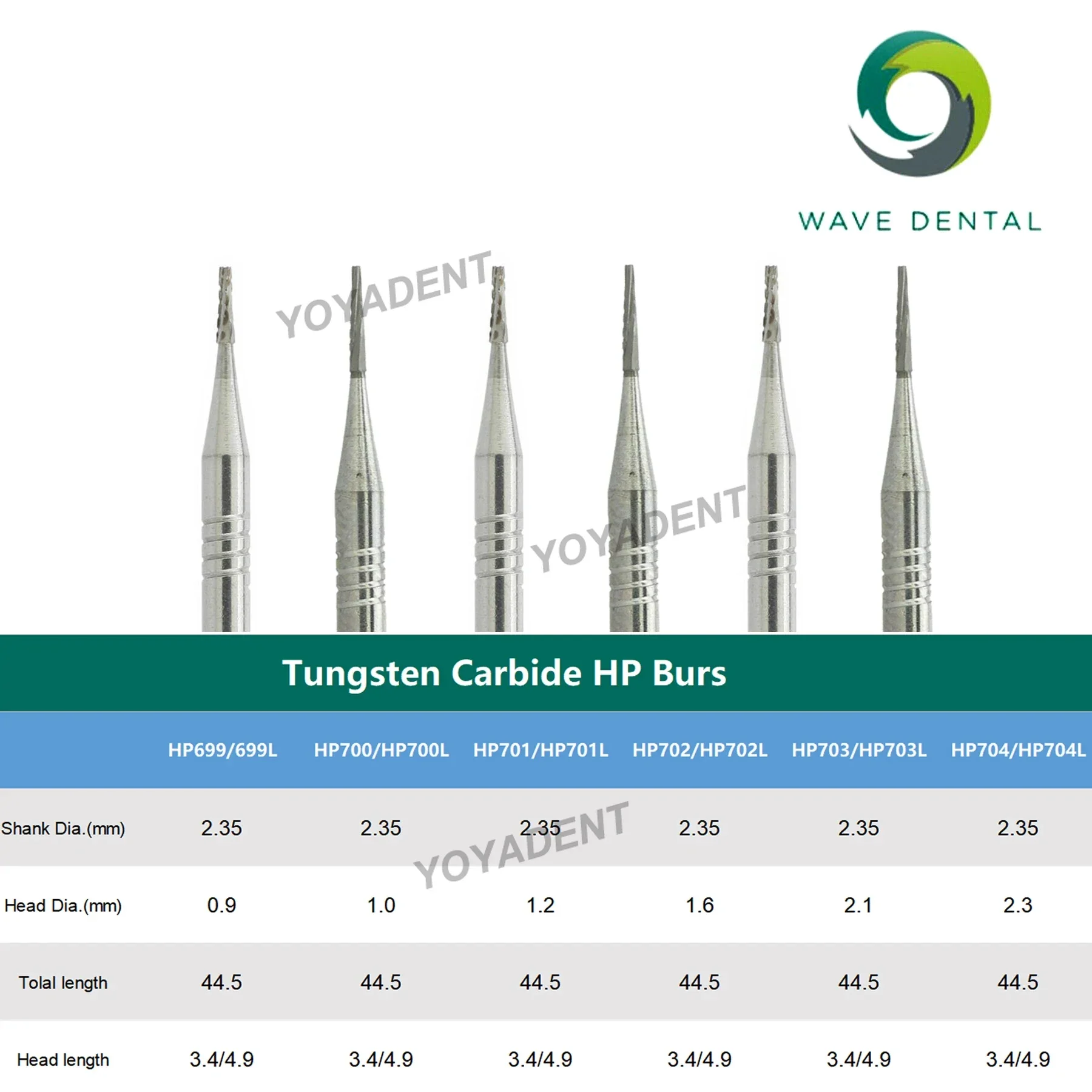 WAVE Dental Strawberries Dental Burs Tungsten Carbide Burs HP Dia 2.35mm For Straight Nose Cone Handpiece Dentist Tools 5Pcs 4