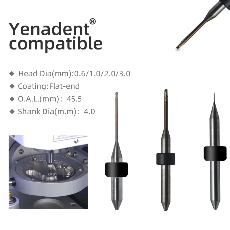 

Dental Lab Yenadent D10/D15/D16/D43/D40 Milling Diamond Burs For Dental Technician Cutting Zirconia Block Drill