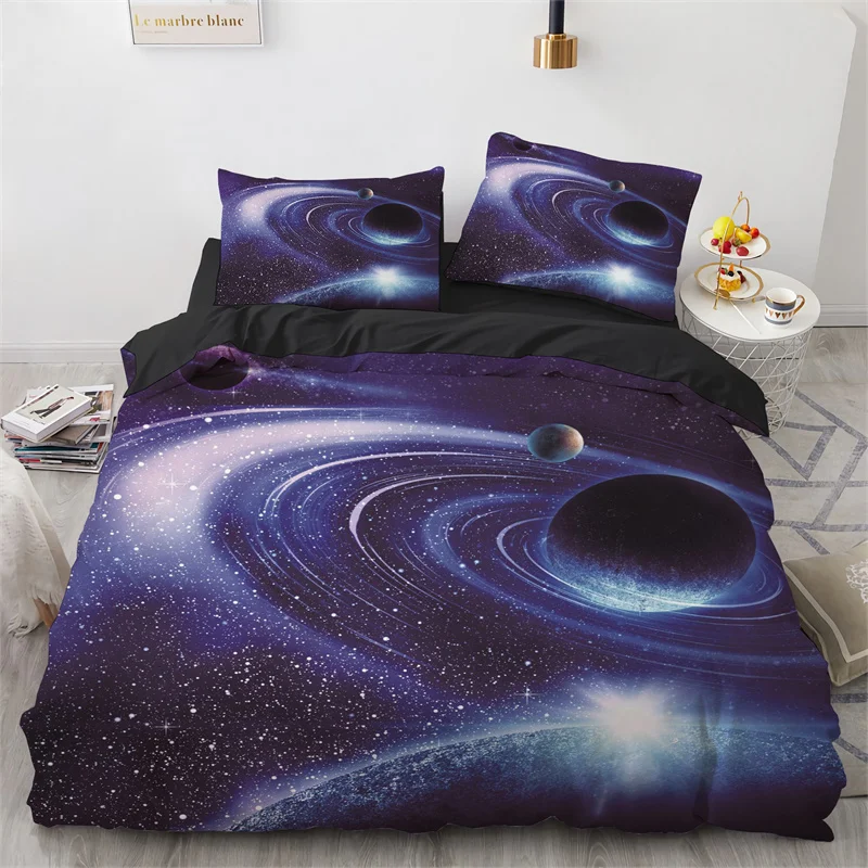 

Galaxy Duvet Cover Twin King Size For Teens Kids Boys Starry Sky Bedding Set Microfiber Outer Space Theme Decor Comforter Cover