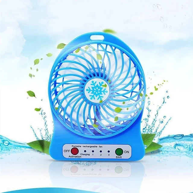 1PCs Portable Rechargeable Led Light Fan Air Cooler Mini Desk Usb Fan Third Wind Usb Fan Without Battery Cooling Handheld Fan 2