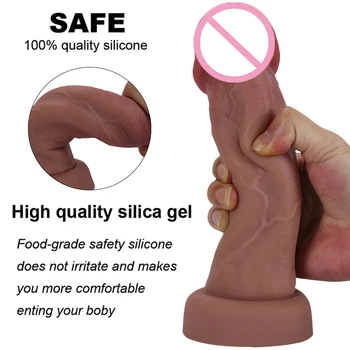 Realistic Dildos Big Glans With Suction Cup Vagina Anal Sex Toys For Woman Strapon Soft Penis Butt Plug Adults Cock Masturbator 5
