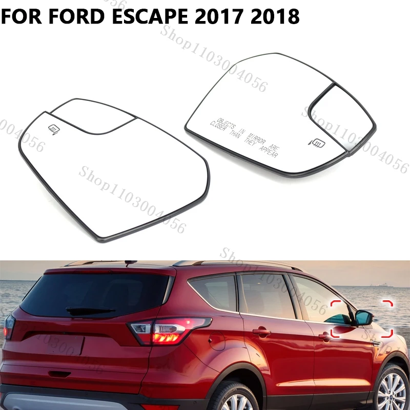 Автомобильное зеркало заднего вида для Ford Escape 2017 2018 GJ5Z17K707A GJ5Z17K707G, американская версия, зеркальные линзы с подогревом