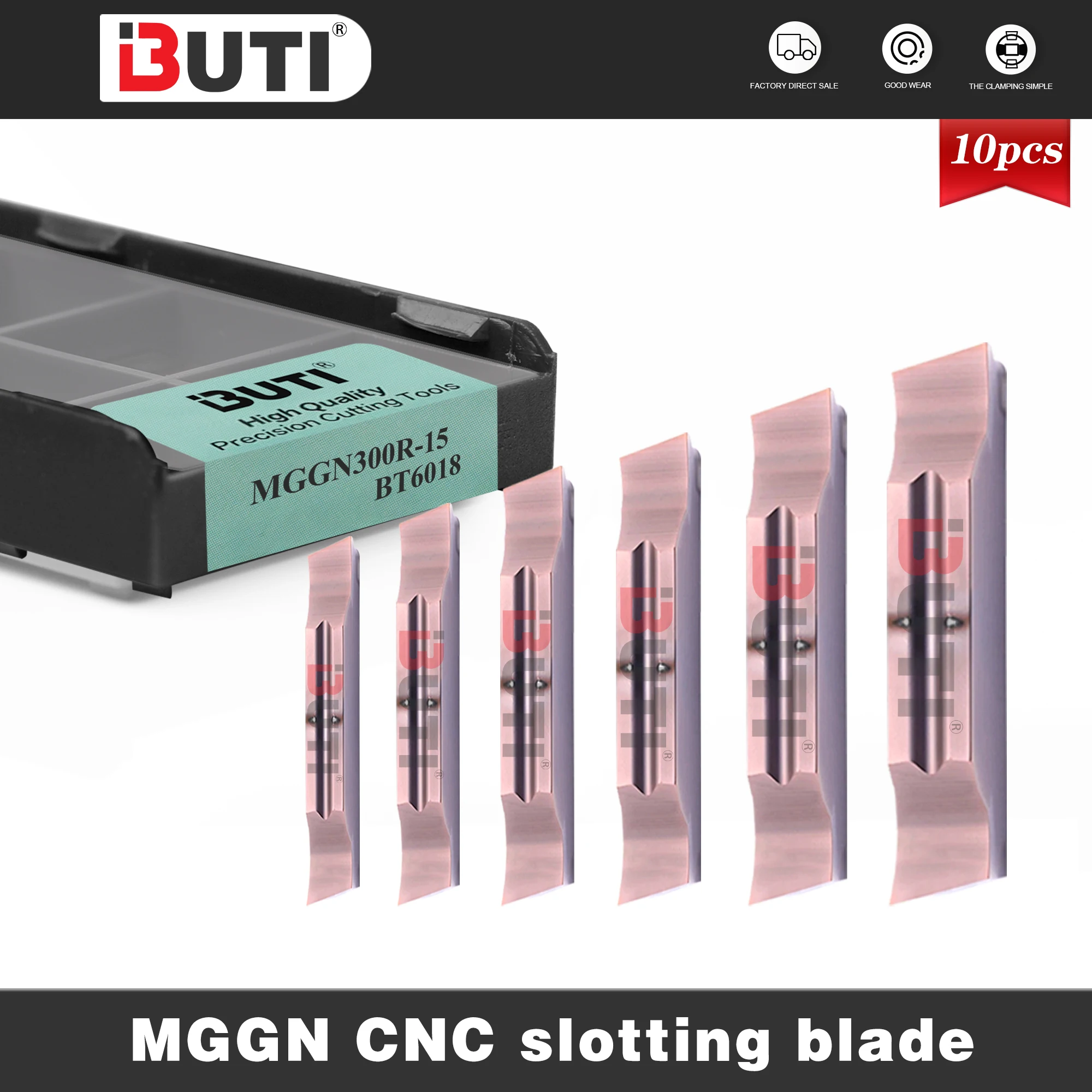 Drehmaschinen-Bearbeitung von Edelstahl: MGGN150R/L-8, MGGN500R/L-8, MGGN150R/L-15, MGGN500R-15 – MGGN-Serie Einstechplatten und Materialteile