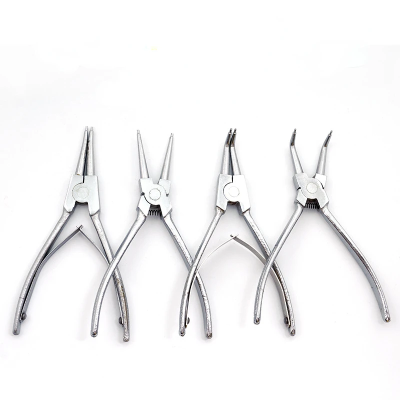 6/8 inch Circlip Pliers Internal External Ring Remover Installation Tool Straight/Curved Jaw Tip Precision Spring Loaded Tool 2022 4pcs circlip plier snap ring plier set 7 portable internal external ring remover retaining curved tip plier mechanical