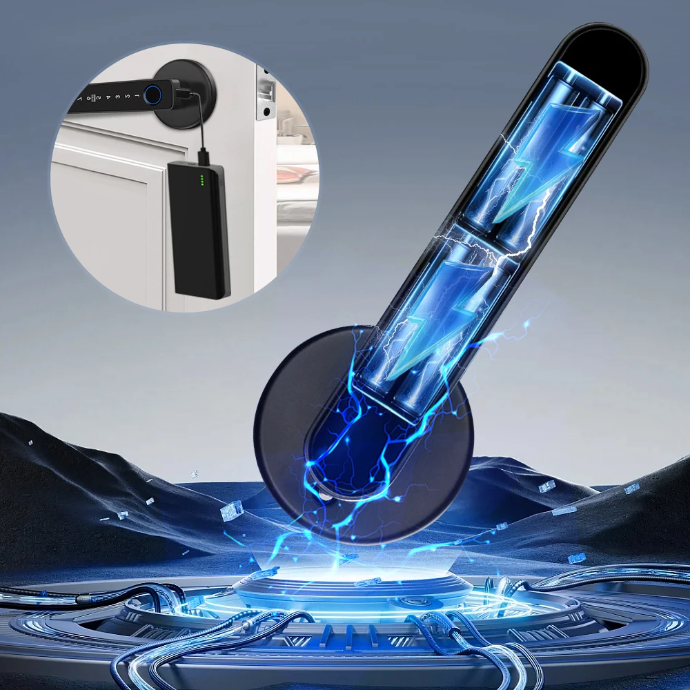 Bluetooth Smart Handle Lock,Tuya Fingerprint Door Lock Home Security Lock.