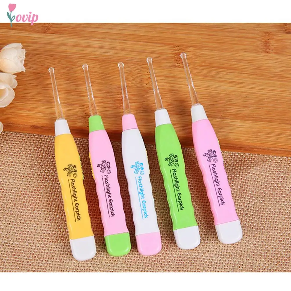 

Baby Care Ear Spoon Light Child Ears Cleaning with Light Wholesale Earwax Spoon Digging Luminous Dig Ear Syringe japanese style