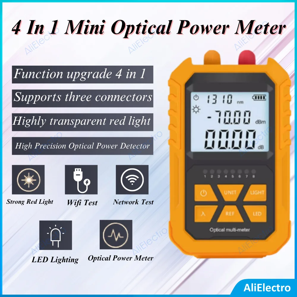 

Optical Power Meter 4 in 1 Visual Fault Locator 5Km/10KM Light Pen LED Lighting OPM Network Fiber Optic Cable Tester Tools