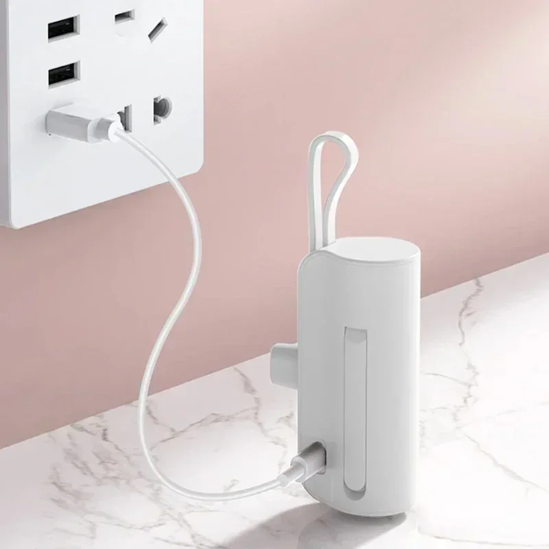 2024 New Mini power bank 30000mAh built-in cable power bank plug and play external battery portable charge+Free Shipping