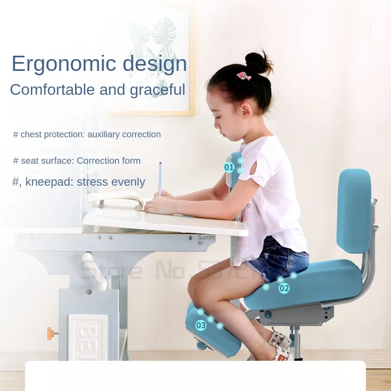 Ergonomic Children's Posture Correction Chair Adjustable Height Kneeling Study Chair for Students Supportive School Furniture