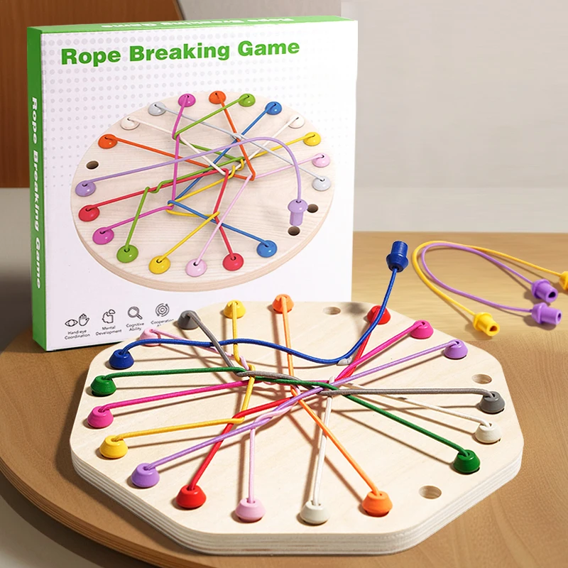 Board Game Toy Kid Rope Knots Sensory Social Strategy Logical Thinking Brain Challenge Table Game