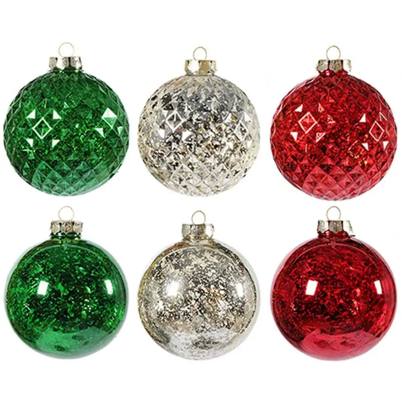 

Christmas Balls Ornaments Tree Decoration Glitter Balls Pendants Shatterproof creative New Year Hanging Balls Ornament for party