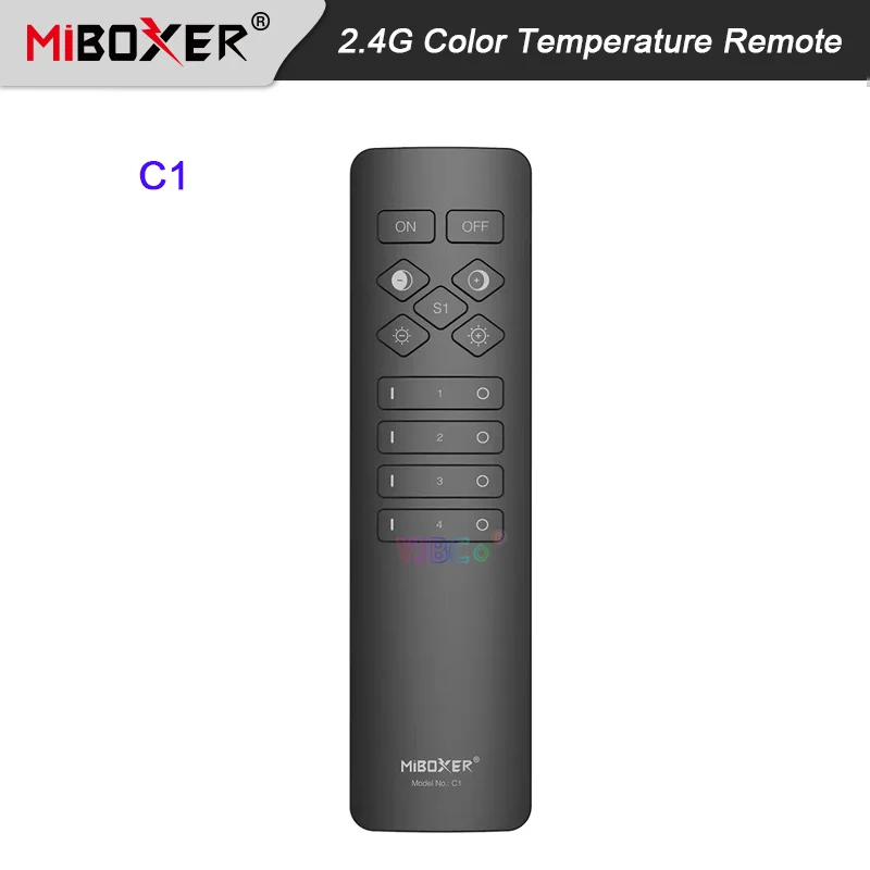 C1 Color Temperature Remote adjust brightness & CCT Wireless Dimmer Switch 3V control MiBoxer 2.4G led controller / LED lights