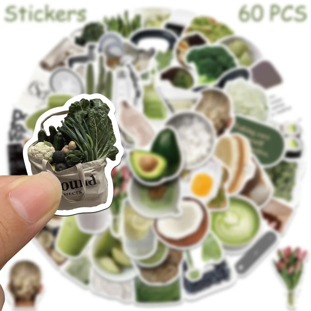 60pcs 클린 걸스 셀프케어 그래피티 스티커 데칼 (휴대폰, 노트북, 여행가방용) DIY 미적 감각 방수 스티커 창의적인 선물