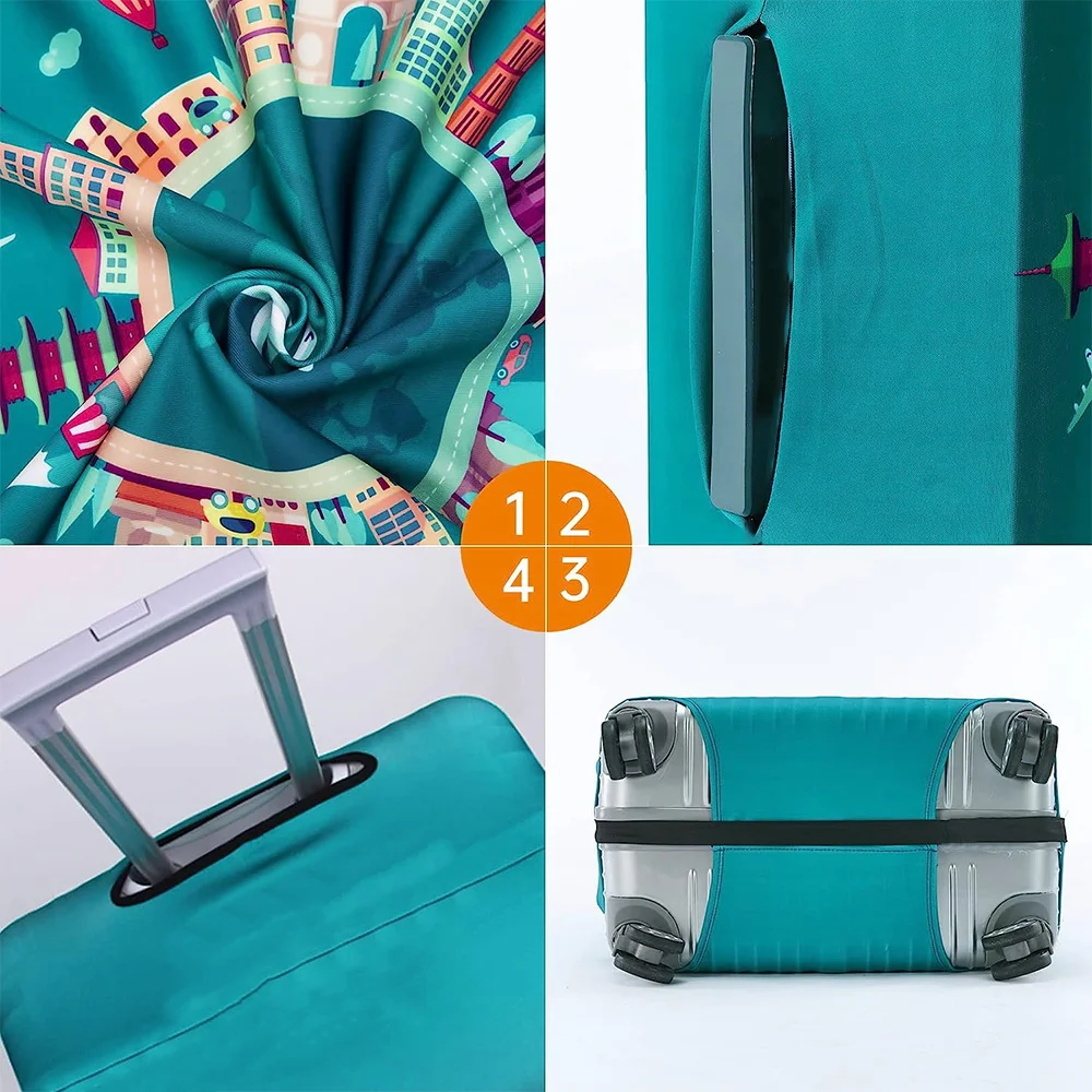 18-32Inch Suitcase Cover Elastic Luggage Cover Full Body Print Anti-Scratch Protective Case Trolley Dustproof luggage cover