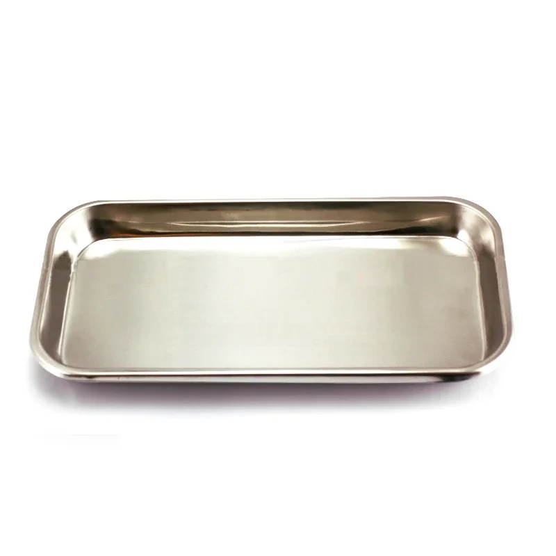 Stainless Steel Square Storage Tray Dental Medical Tools Kitchen  Nail Tattoo   Device Supplies  Dish 2