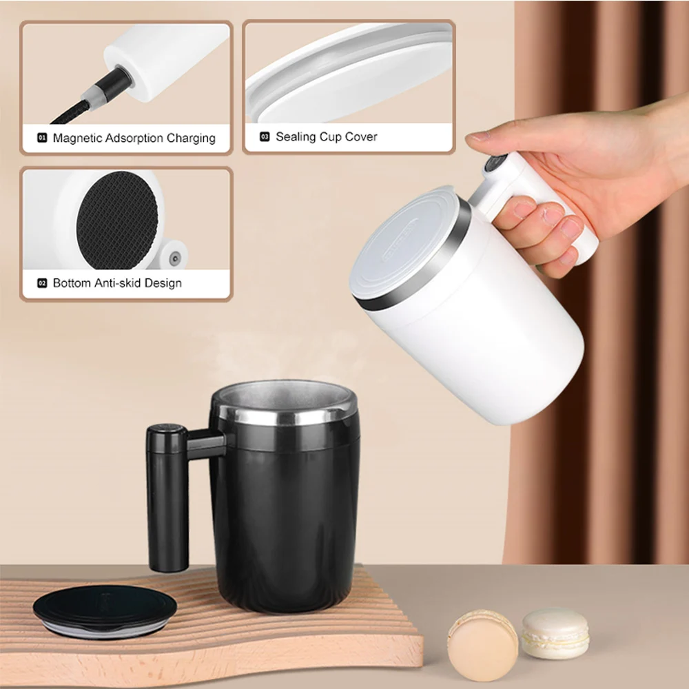 

Rechargeable Mixer Automatic Self Stirring Magnetic Mug Creative Smart Electric Coffee Mixing Cup Stainless Steel Thermal Cup