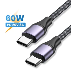 USB C to USB C Cable 60W/3A Fast Charge for Samsung Galaxy S22 , iPad Pro 2021 , iPad Mini 6 , iPad Air 4 , MacBook Pro 2020