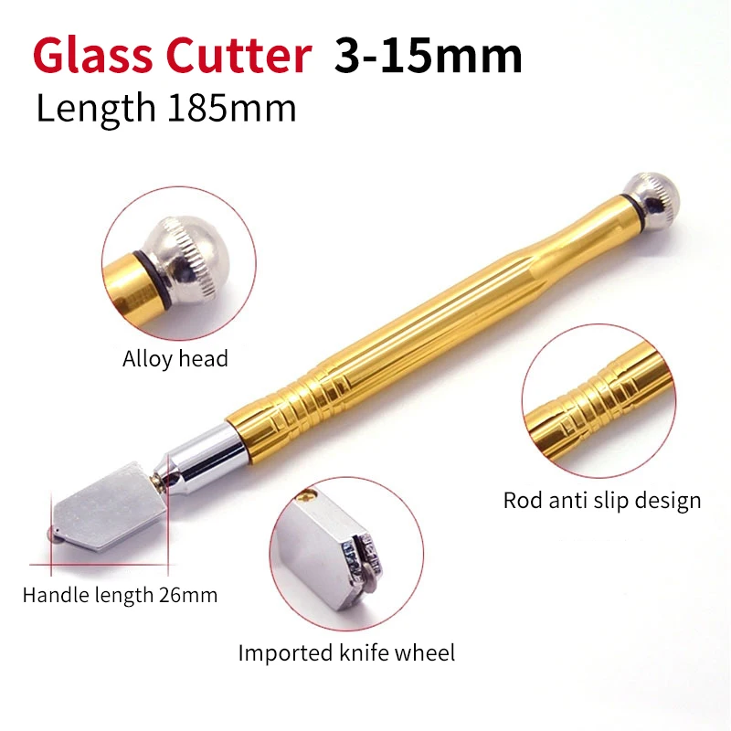 Glass Cutter, Alloy Glass Cutter Hand Grip For Thick Glass