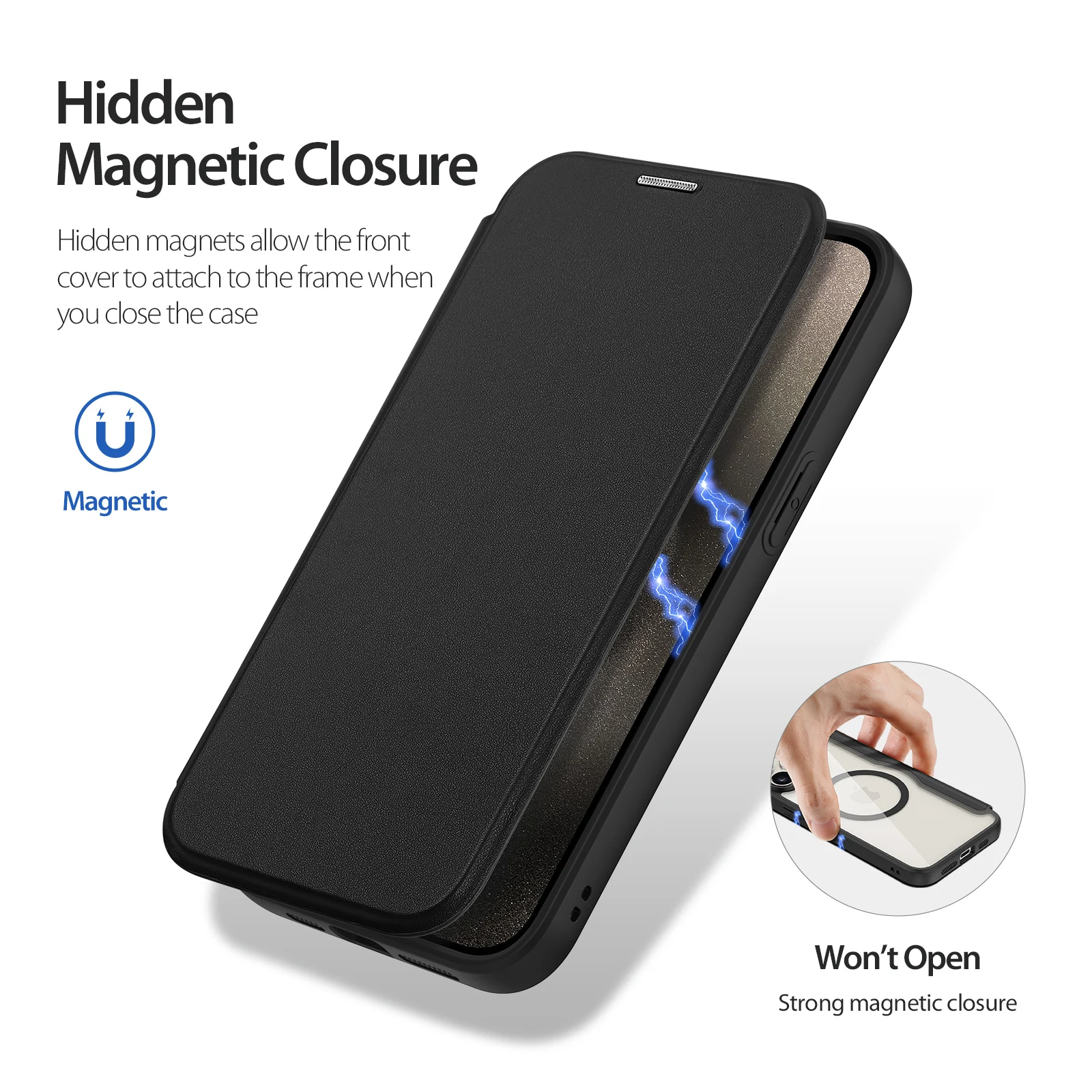 DUX DUCIS For Magsafe Strong Magnetic Wireless Charging Wallet Case For iPhone 13 14 15 Pro Max 14 Plus Clear Back Sleeve Cover