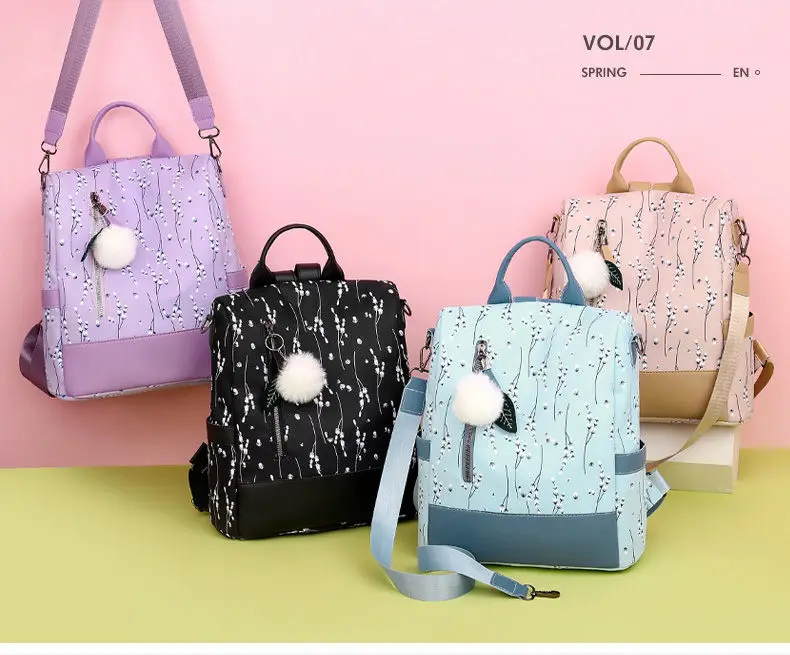 Fashion Flower Print Women Backpack Female Anti-theft Backpacks Casual Ladies School Bag High Quality Large Capacity Backpack