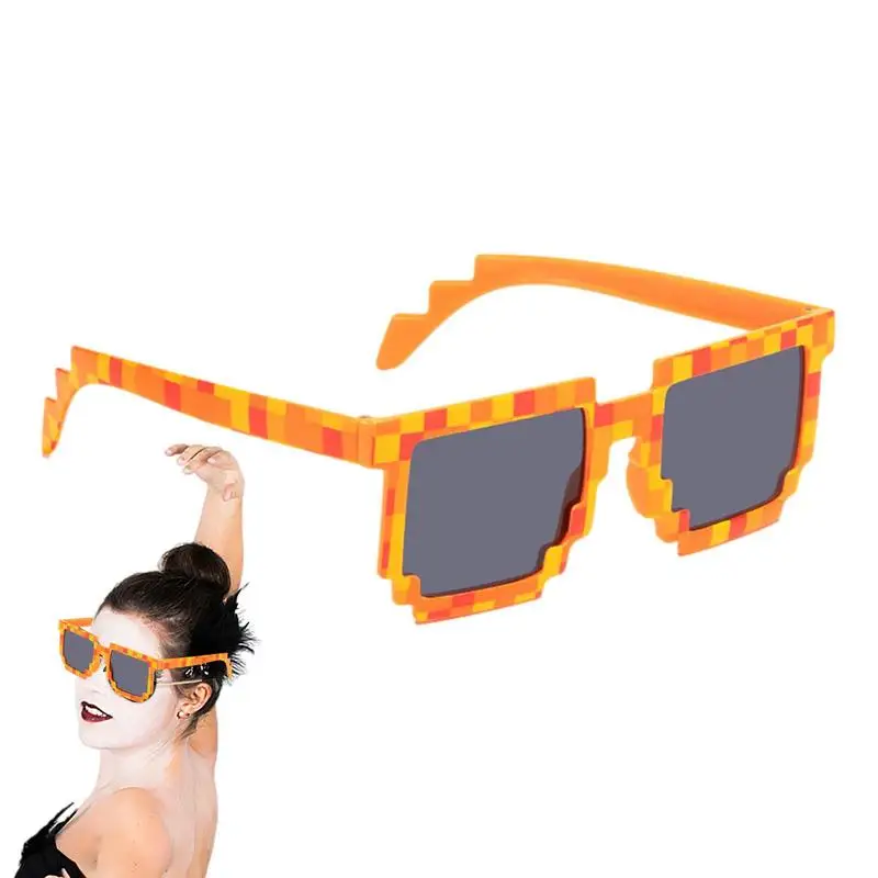 

Pixelated Sunglasses 8-Bit Pixel Sunglasses For Kids Toddler Pixelated Glasses Miner Party Favors Photo Props Glasses Eyewear