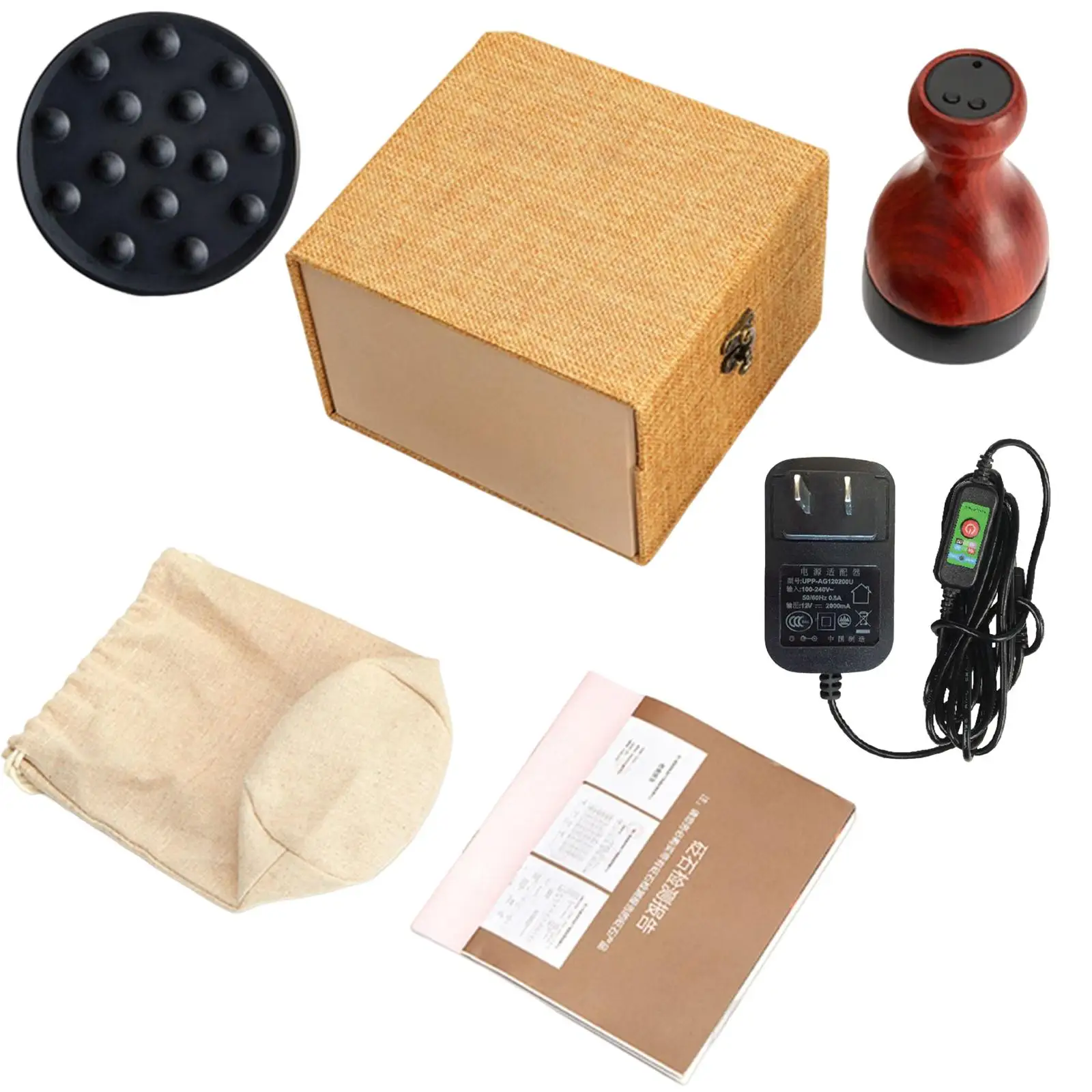 

Массажный инструмент Электрический с деревянной ручкой, расслабляющий инструмент с функцией подогрева для плеч, ног, спины, шеи