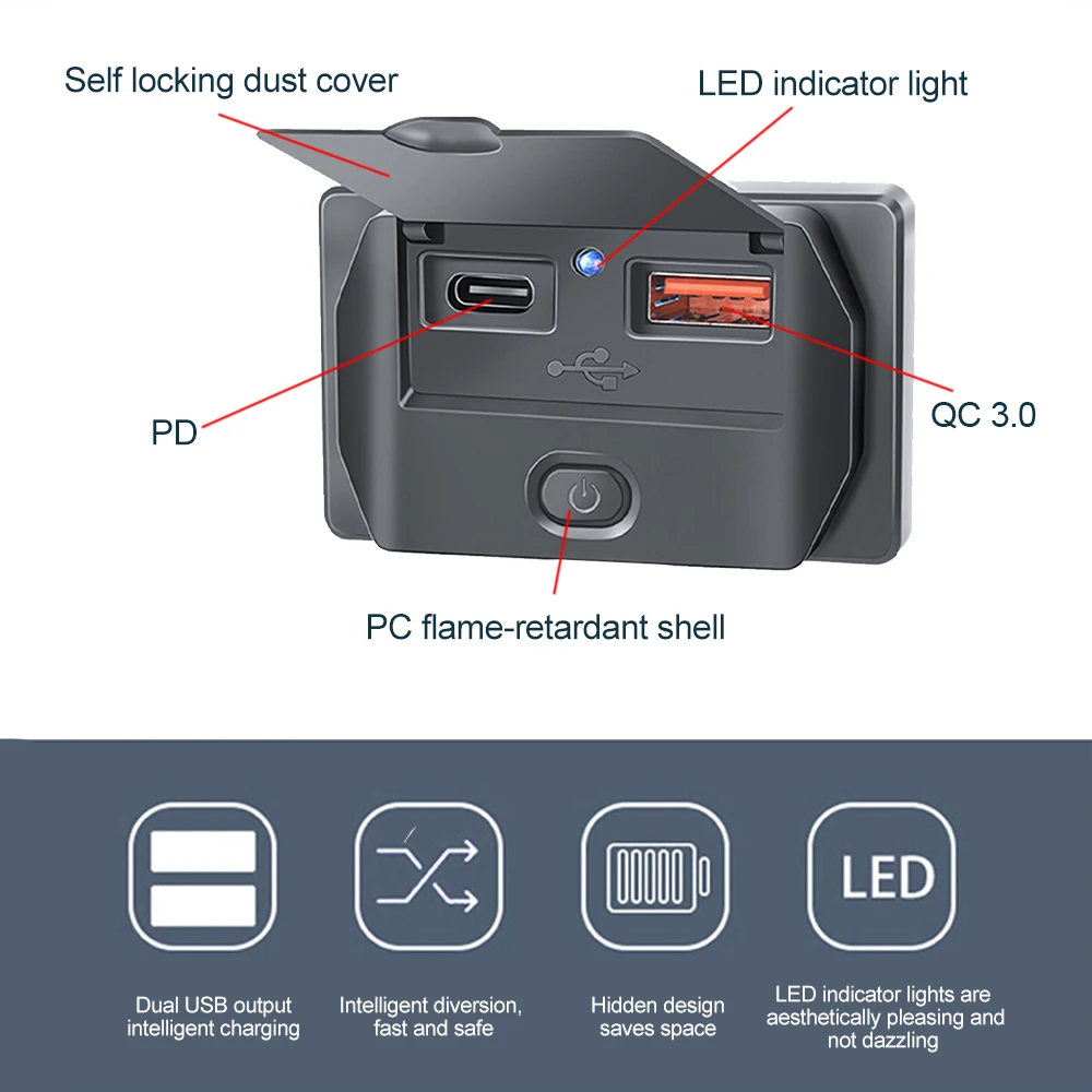 Car Charger Socket 12V/24V 2.1A USB