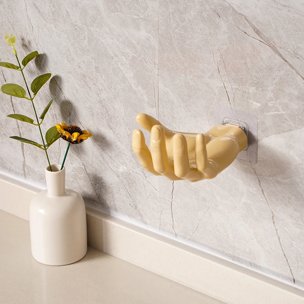 Resin Wall Hanger No Drilling Hand Shape Palm Shaped Hook Multifunctional Key Headphone Storage Rack for Home Bathroom Kitchen
