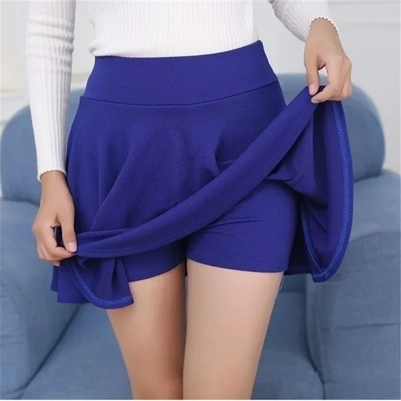Women Sport Pleated Mini Skirt Candy Color Skater Tennis Skirt Uniform High Waist Short Safe for Badminton Cheerleader