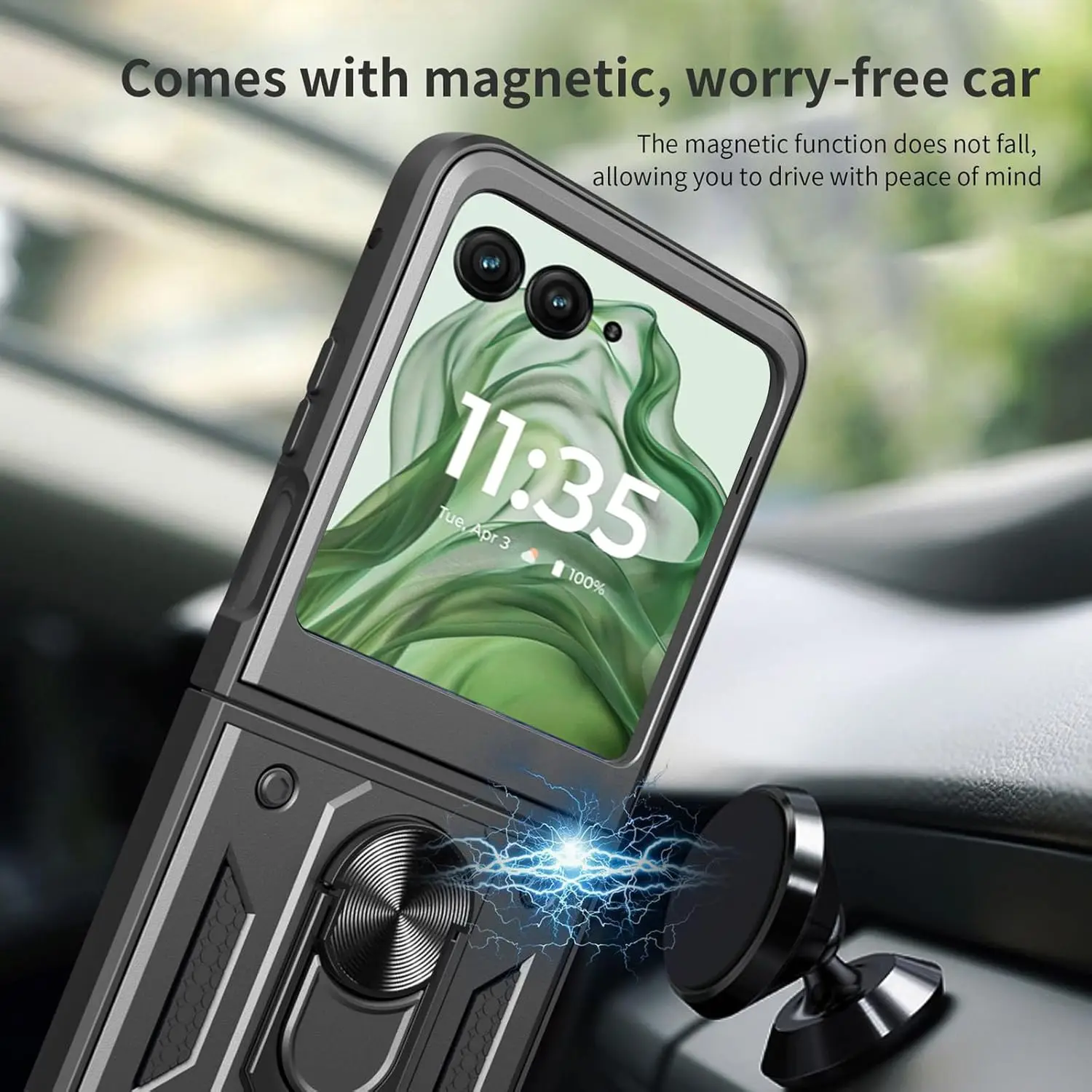 Rugged Military Armor Phone Case with Ring Stand Holder