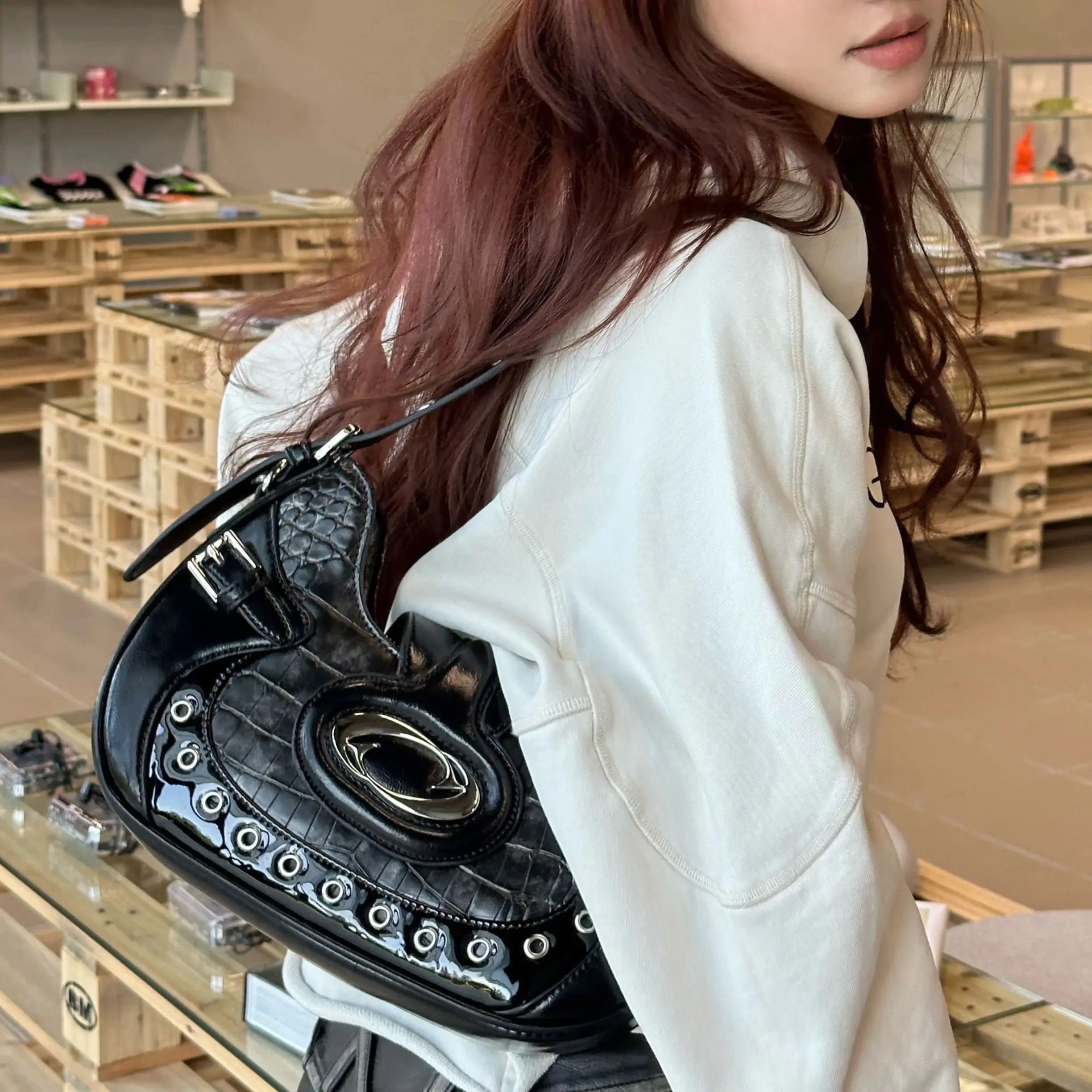 

Fashion Women's Handbags Cool Girls Underarm Bag PU Leather Female Shoulder Bag Designed Crossbody bags for Women