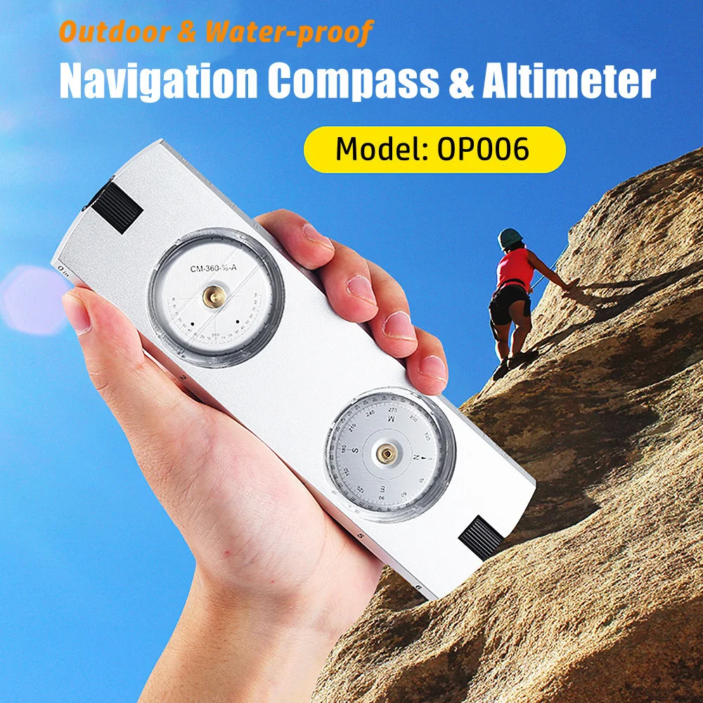 

OP006 Outdoor Navigation Compass Water-proof Aluminum Geological Altimeter Camping Mountain Climbing Slope Measuring Instrument