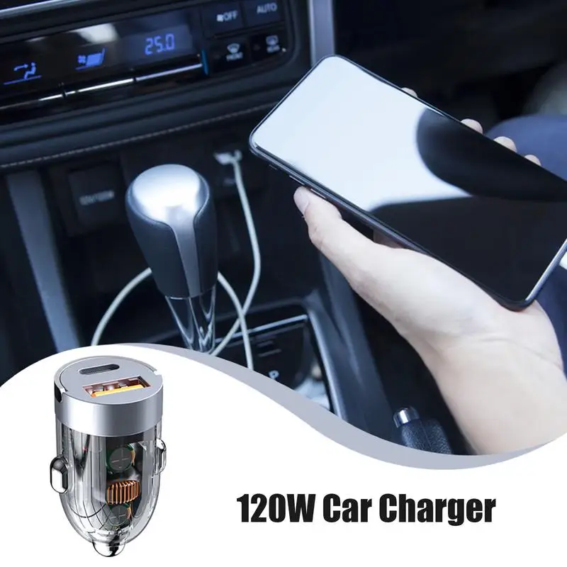 Mini Car Charger12-24V Lighter Fast Charging Car USB Type C Charger Phone Charge Adapter Cigarette Socket Lighter auto supplies
