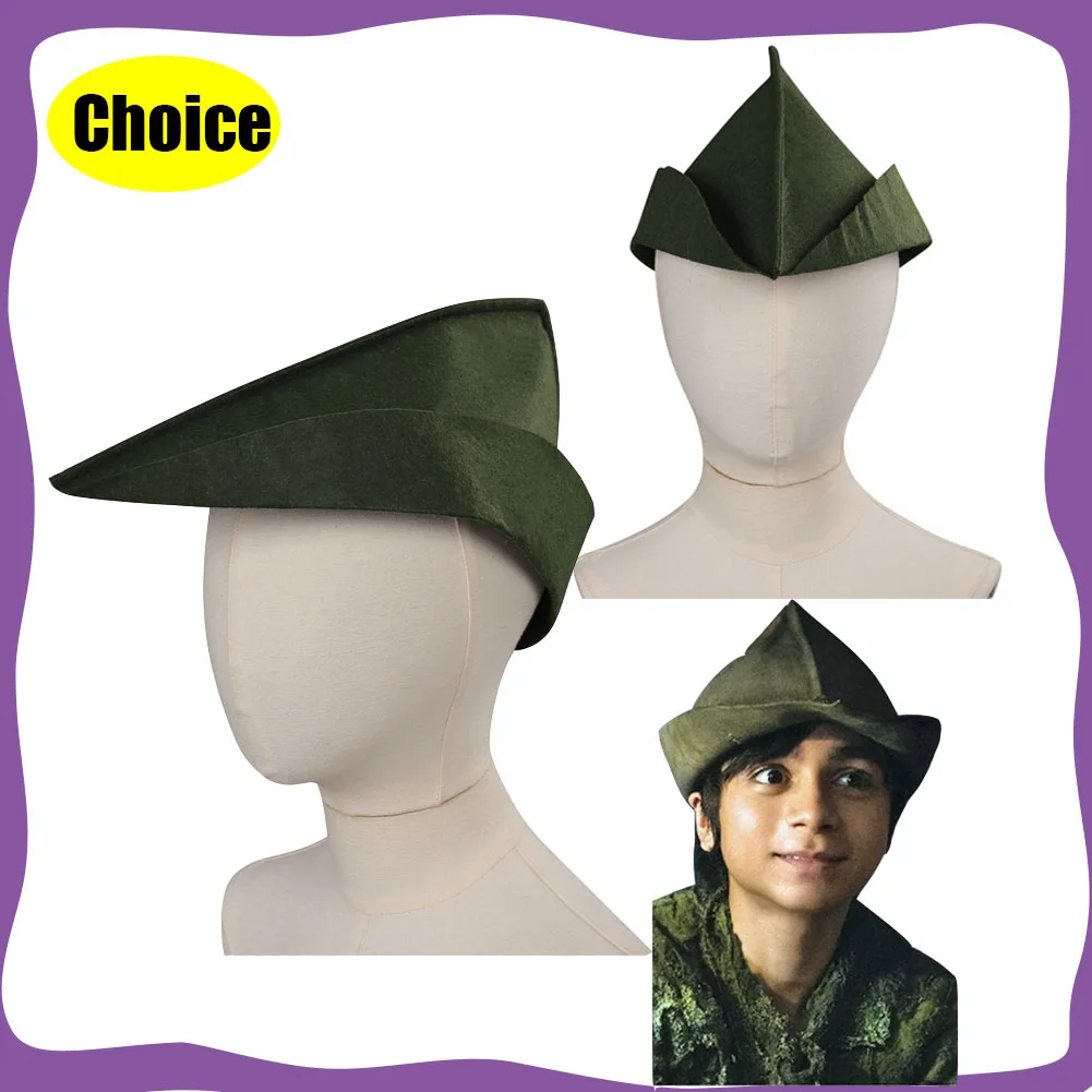 Wendy Pan Cosplay Fantasy Accessories Peter Hat Kids Boys Roleplay Fantasia Cap Movie Halloween Carnival Party Clothes Prop