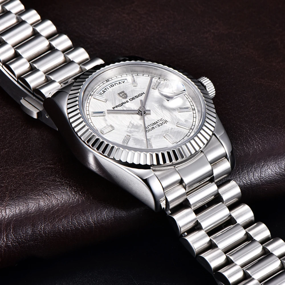 PAGANI DESIGN Men's Automatic Watch Luxury Mechanical Watch Stainless Steel Waterproof Wristwatch AR sapphire Mirror