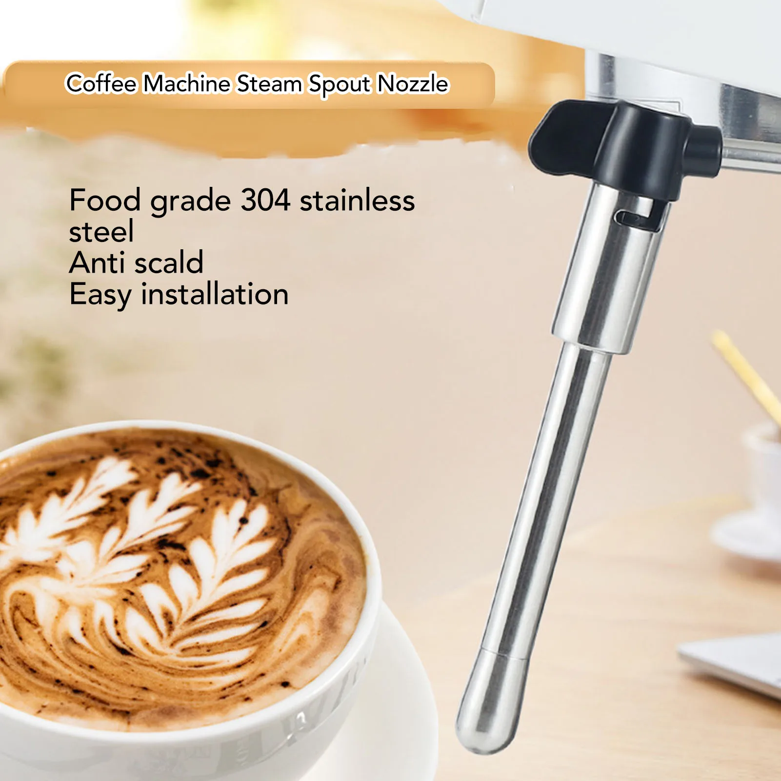 Coffee Machine Steam Wand Coffee Machine Steam Wand Stainless Steel Coffee Maker Steam Spout Nozzle Tip Replacement for EC685