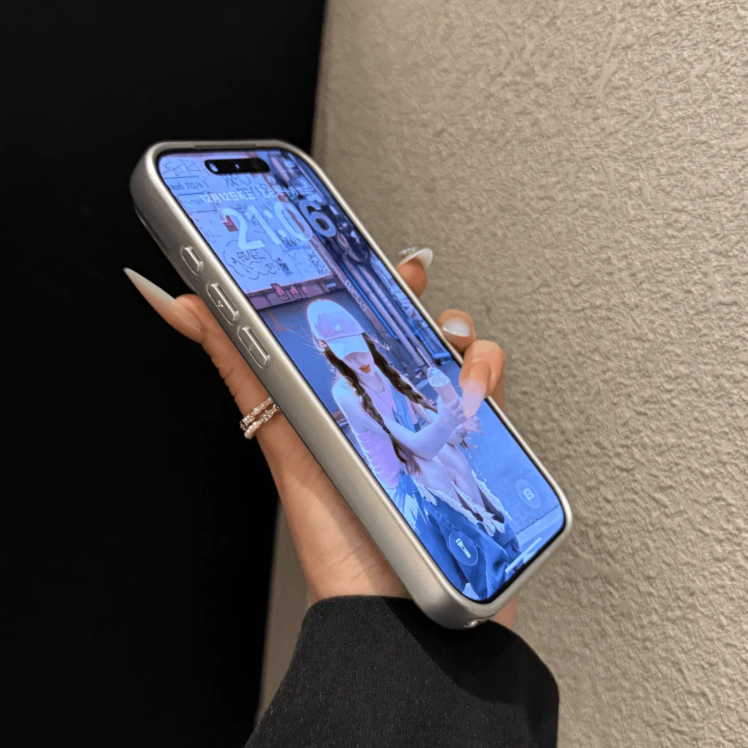 Colour Blocking Pu Leather Phone Case With Lens Protection_voghion.com