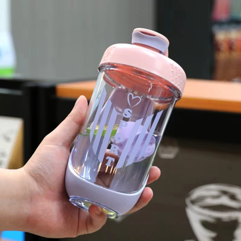 590ML Summer Protein Shaker Cup-Sports Milkshake Mixer with Lifting Rope Portable for Gym Outdoor Boys Girls Casual Fitness