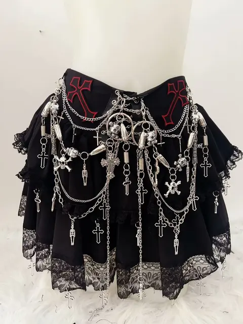 Gothic Cross and Chain Mini Skirt 3