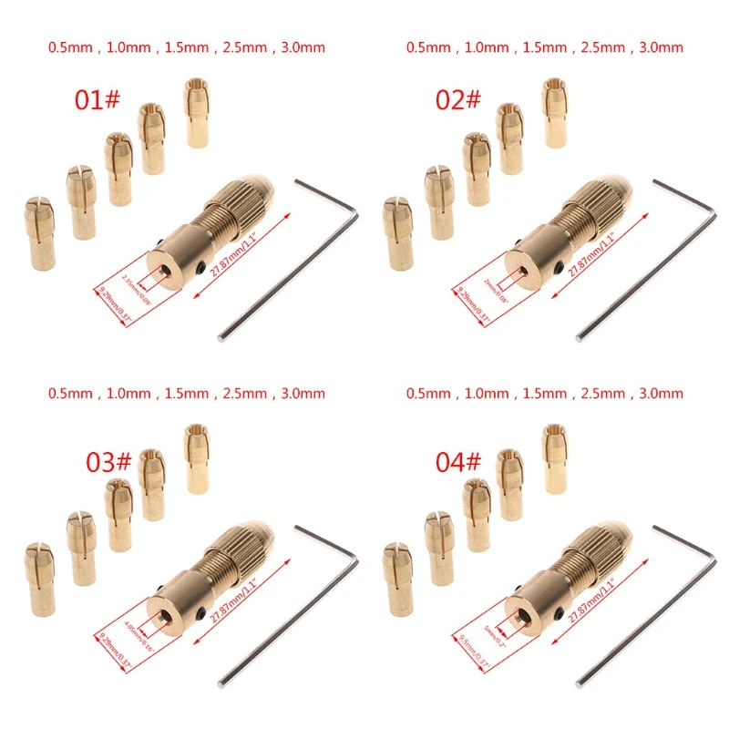 7Pcs/Set 2/2.35/4.05/5.05mm Electric Motor Shaft Mini Chuck Fixture Clamp 0.5-3. revopoint mini 3d scanner 0 02mm precision 0 05mm point distance 10fps scan speed dual axis turntable