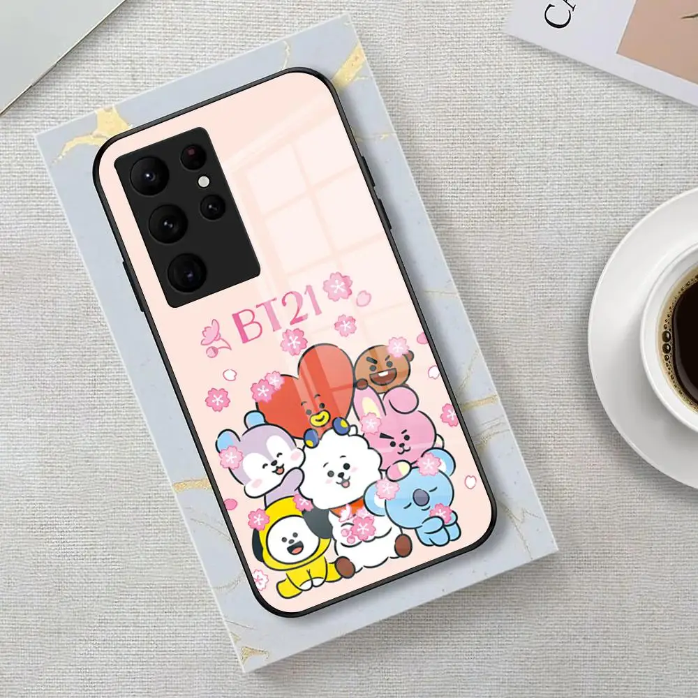 Kpop A-B-BT21-S Phone Case with Glass Cover – Sleek Design and Durable Protection