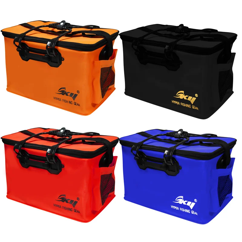 SKY Foldable Fishing Live Fish Bag Multi-functional Waterproof Large Capacity Tackle Storage Bag Thickened Bucket Bait Bags