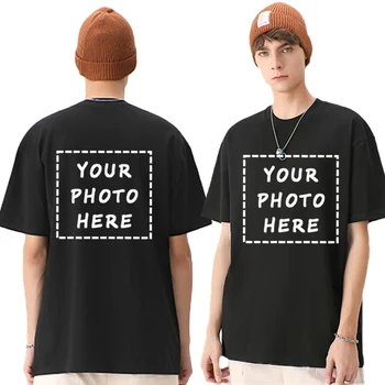 T-shirt da uomo personalizzate, ideali per riunioni di squadra, palestre e sport, in cotone a girocollo e a maniche corte